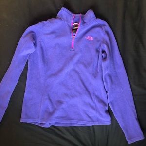 Purple and pink north face quarter zip
